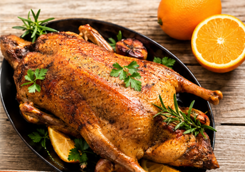 Canard rôti au miel